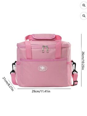 Pink insulated lunch/pool/beach bag 
11.42 × 10.24 x 8.27" NWOT